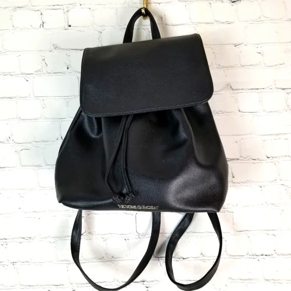 Victoria\'s secret black backpack or tote w long straps NWT 12\